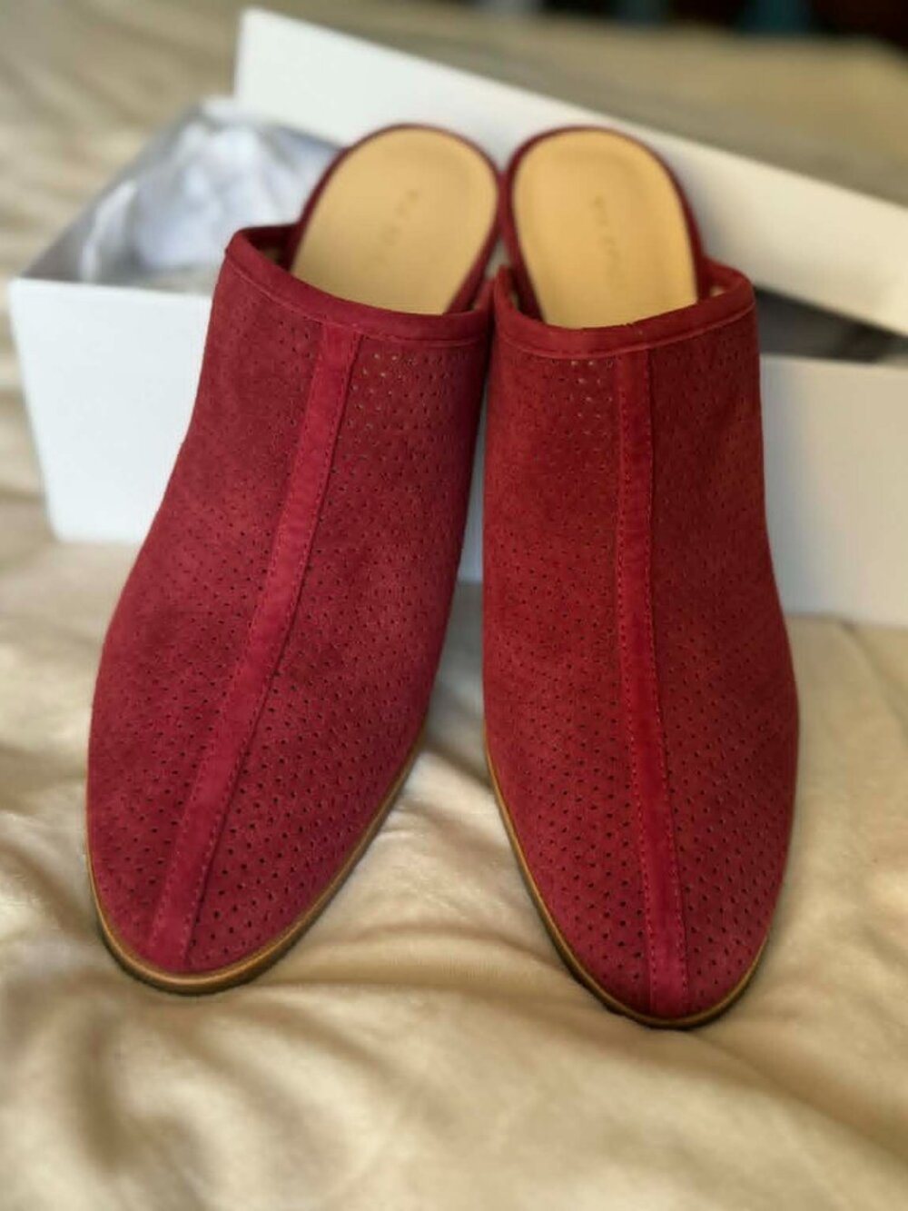 Via Spiga “Salmah” Rosewood Suede Mule Booties – Size 9M – New in Box